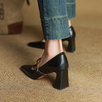 Marleon Leather Strap Heels