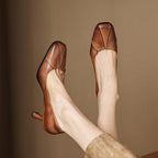 Marisol Leder Pumps mit eckiger Zehenpartie