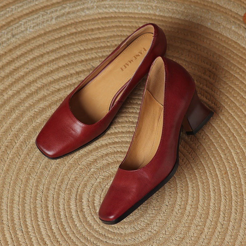 Oriel Leather Square Toe Pumps