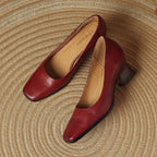 Oriel Leather Square Toe Pumps