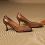 Marisol Leder Pumps mit eckiger Zehenpartie