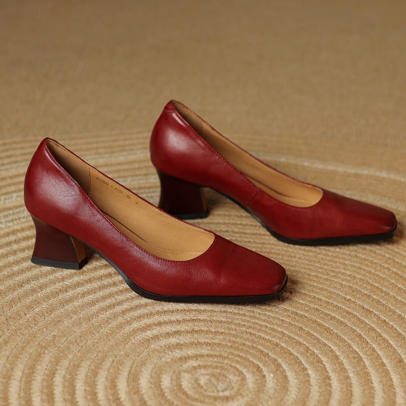 Oriel Leather Square Toe Pumps
