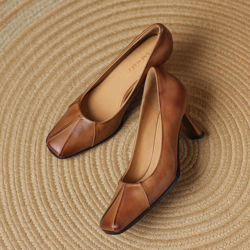 Marisol Leder Pumps mit eckiger Zehenpartie