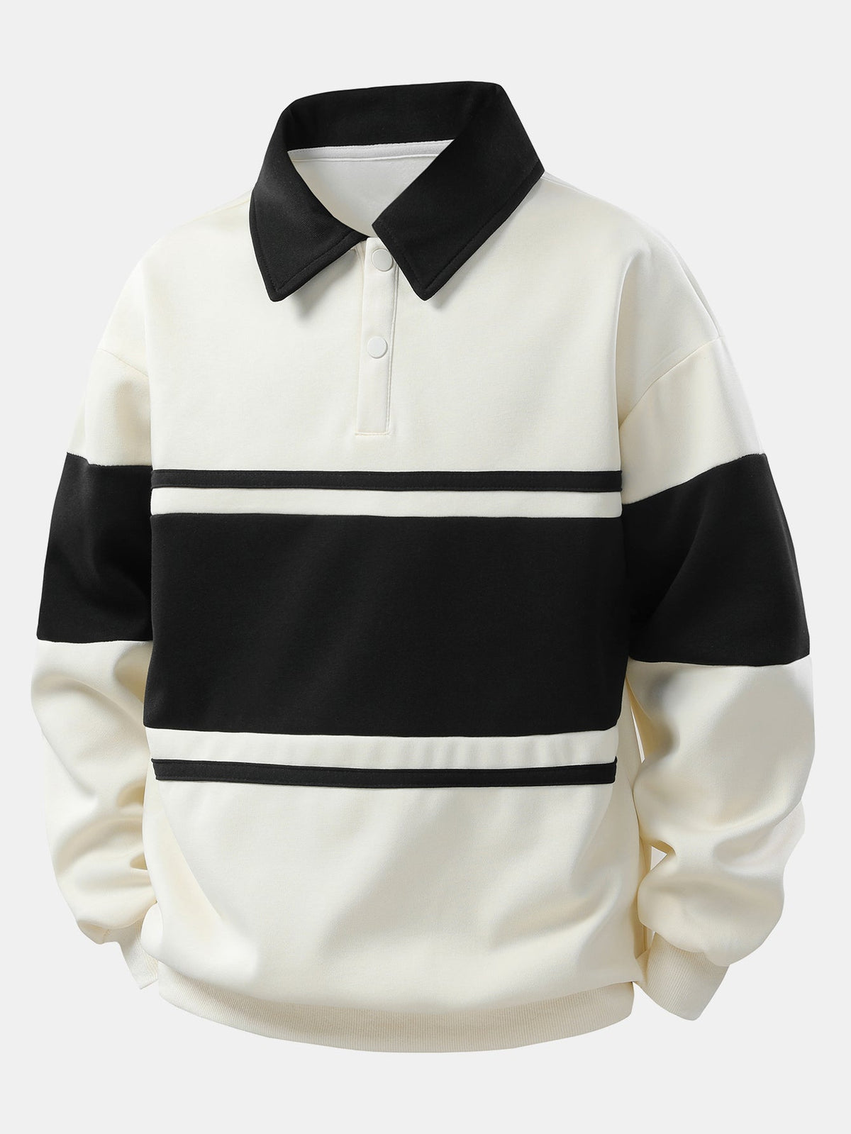 Farbblock-Patchwork Polo Sweatshirt im Lässigen Schnitt