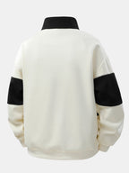Farbblock-Patchwork Polo Sweatshirt im Lässigen Schnitt