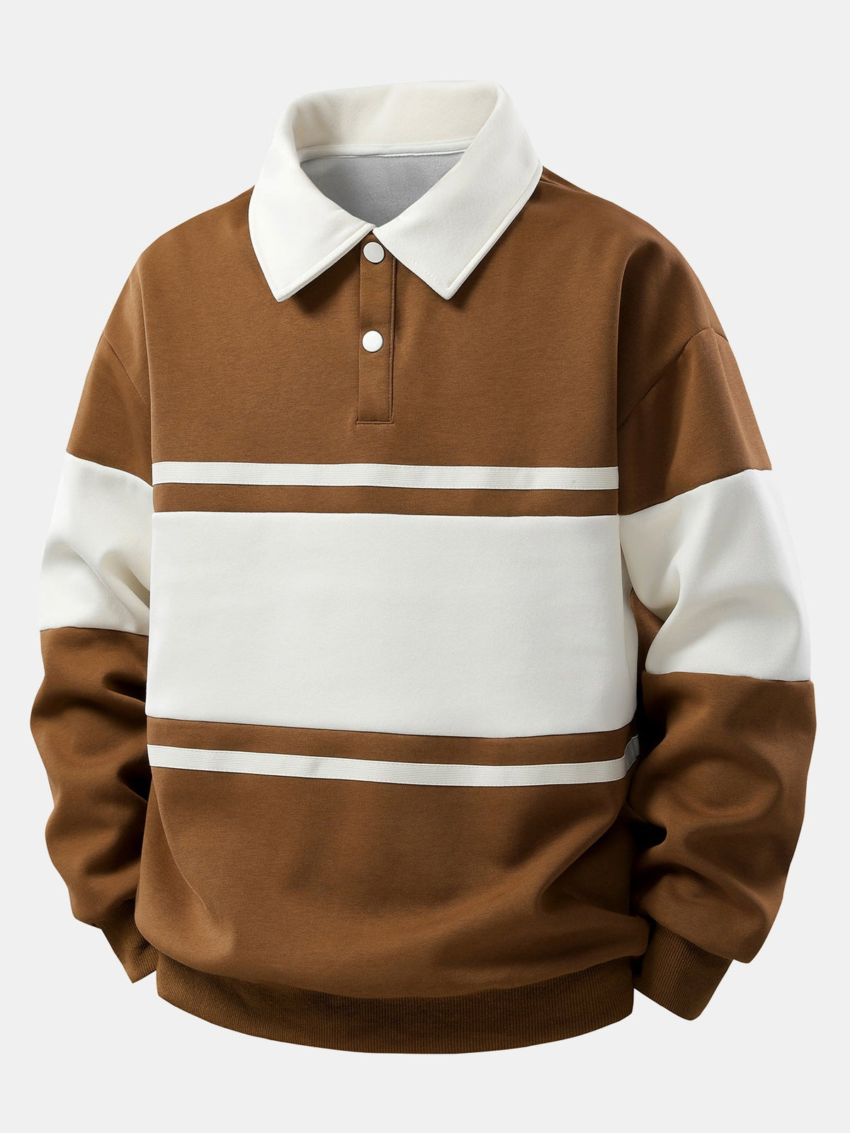 Farbblock-Patchwork Polo Sweatshirt im Lässigen Schnitt