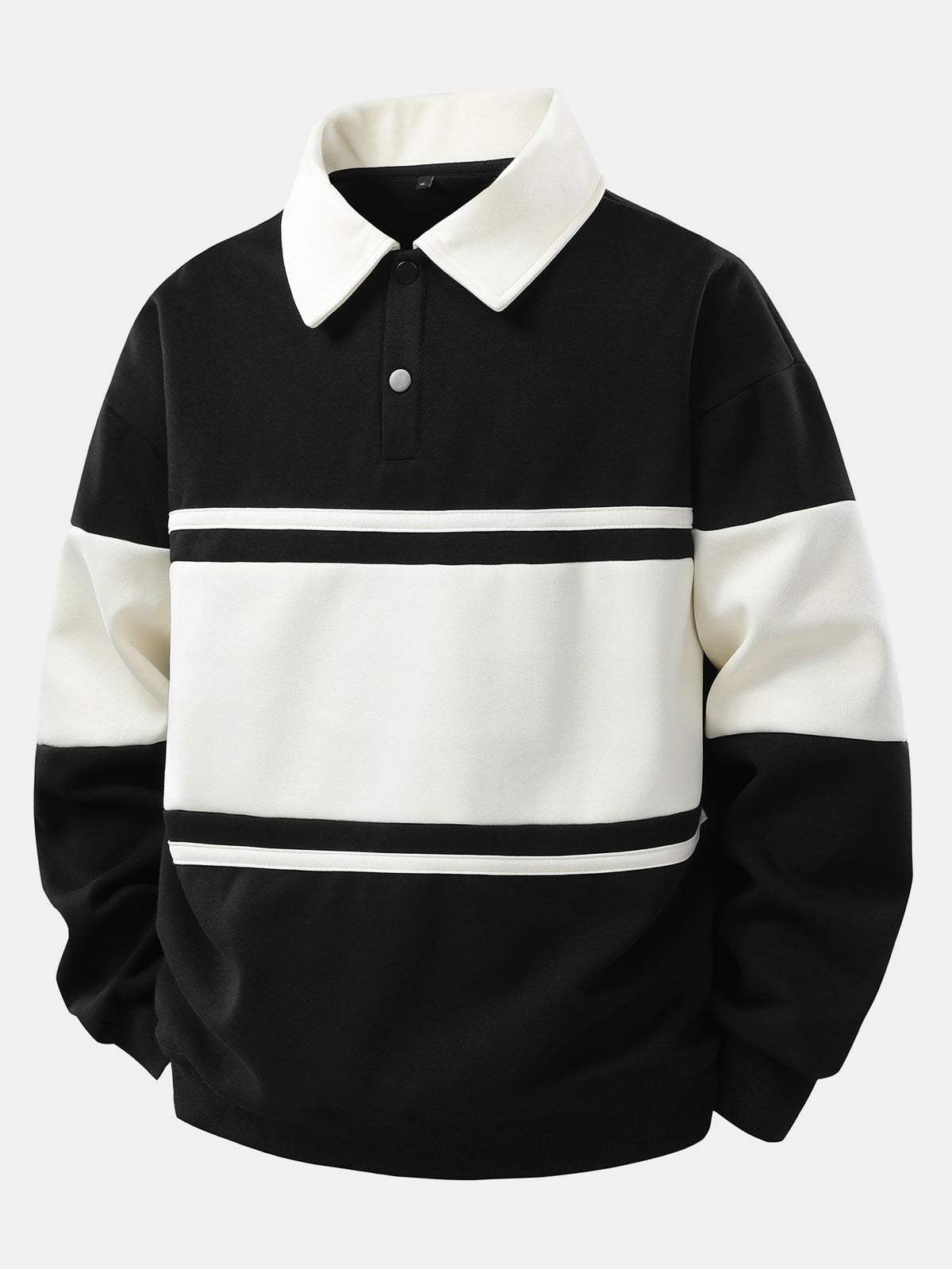 Farbblock-Patchwork Polo Sweatshirt im Lässigen Schnitt
