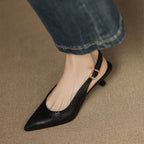 Céliane Leather Slingback Heels