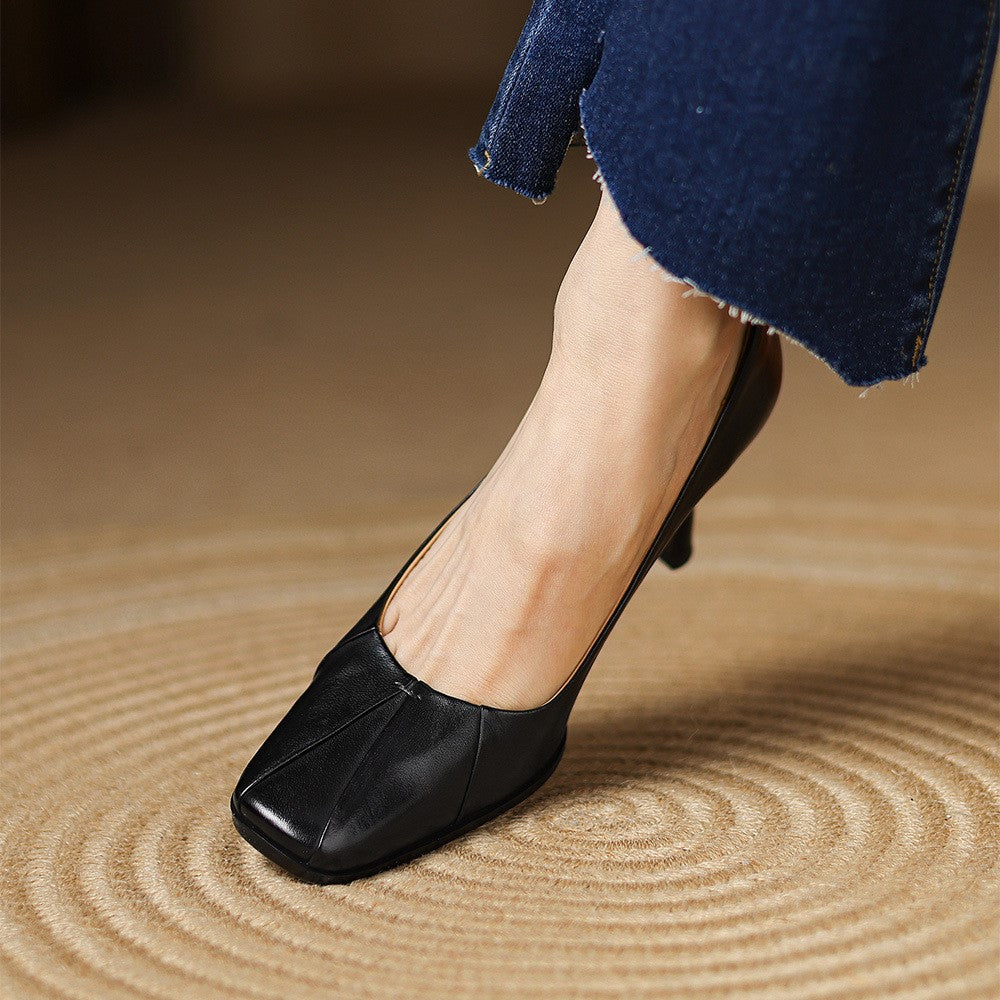 Marisol Leder Pumps mit eckiger Zehenpartie