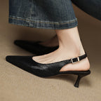 Céliane Leather Slingback Heels