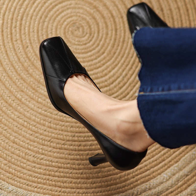 Marisol Leder Pumps mit eckiger Zehenpartie