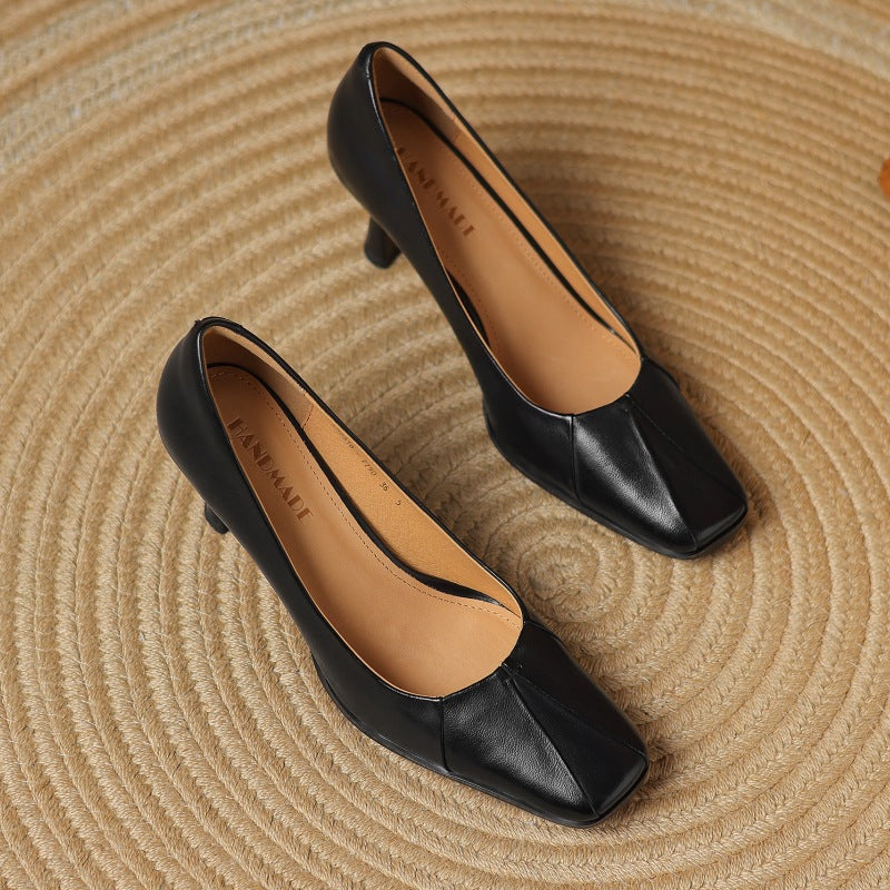 Marisol Leder Pumps mit eckiger Zehenpartie