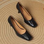 Marisol Leder Pumps mit eckiger Zehenpartie