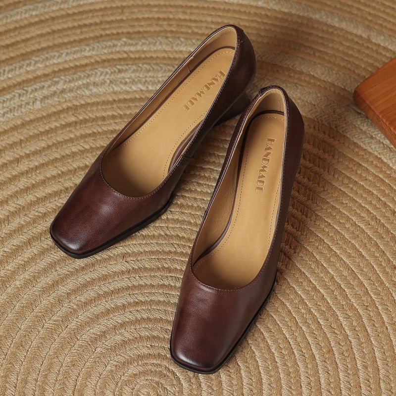 Oriel Leather Square Toe Pumps
