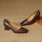 Oriel Leather Square Toe Pumps