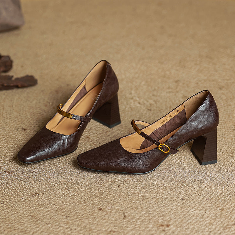 Marleon Leather Strap Heels