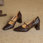 Marleon Leather Strap Heels