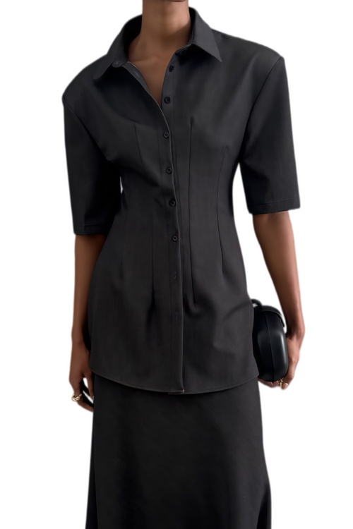 Brooke Graue Bluse mit Raffung in der Taille & passendem Hosen-Set