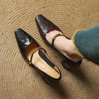 Marleon Leather Strap Heels