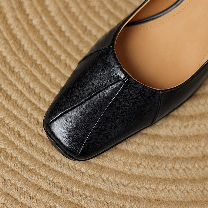 Marisol Leder Pumps mit eckiger Zehenpartie