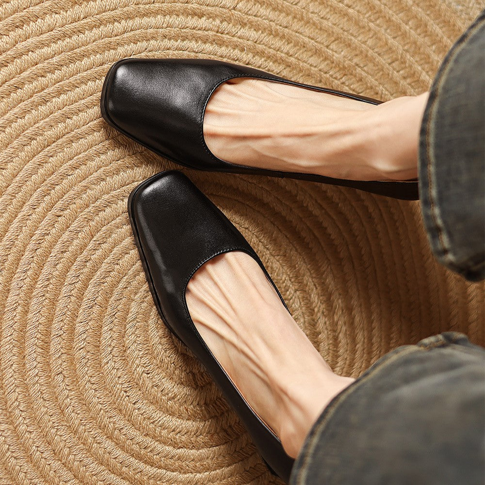 Oriel Leather Square Toe Pumps