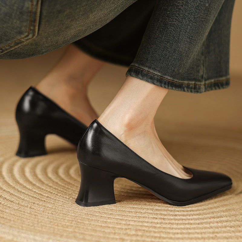 Oriel Leather Square Toe Pumps