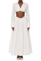 Alma White Ruffled Top & Skirt Set