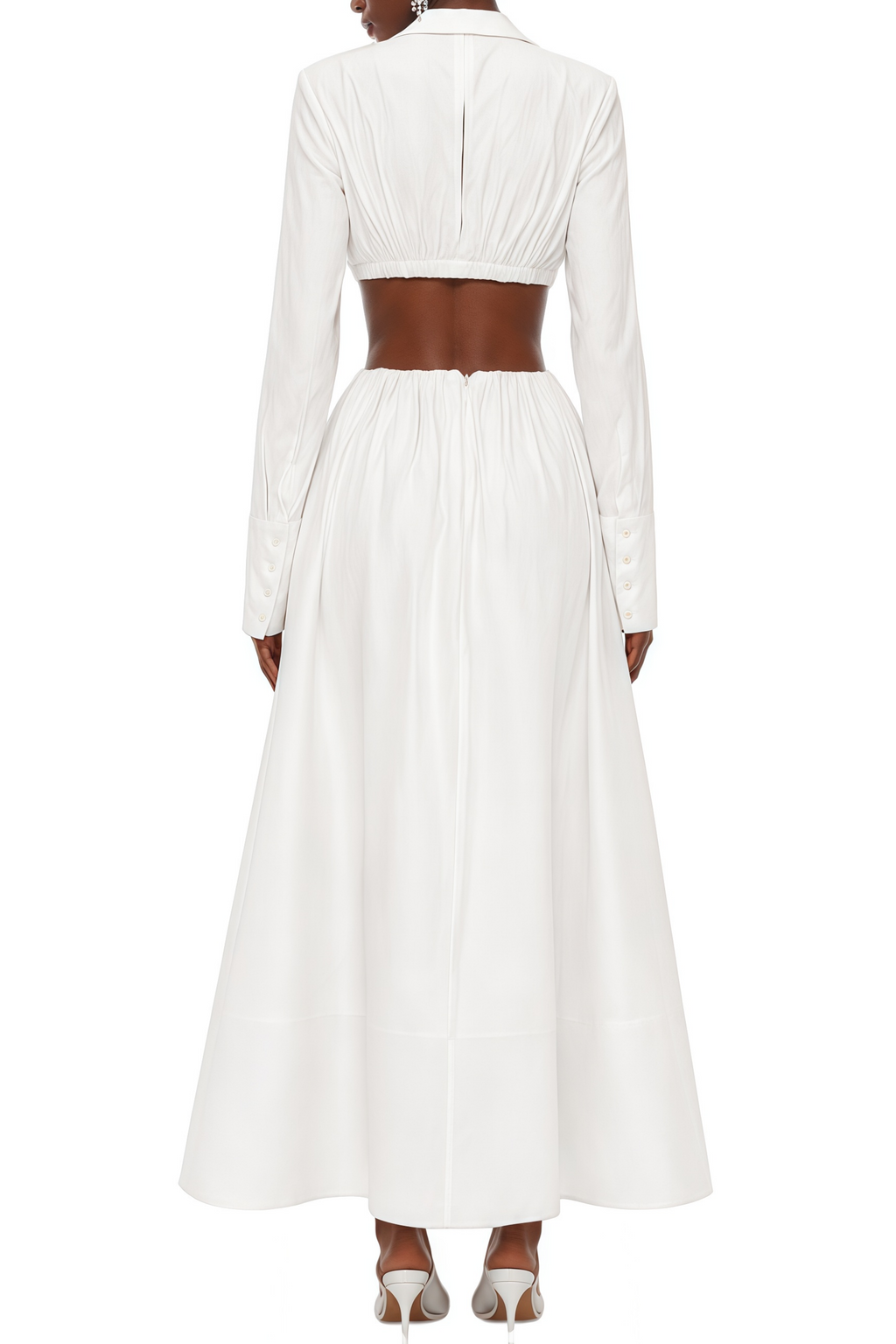 Alma White Ruffled Top & Skirt Set