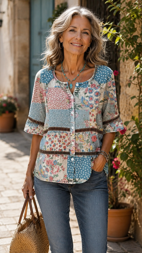 Anoukje | Retro Floral Print Blouse