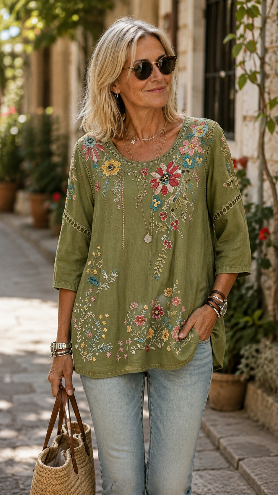 Babette | Vintage-Bluse im floralen Design