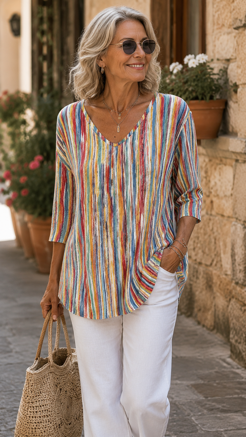 Belinda | Bunt Gestreiftes Shirt