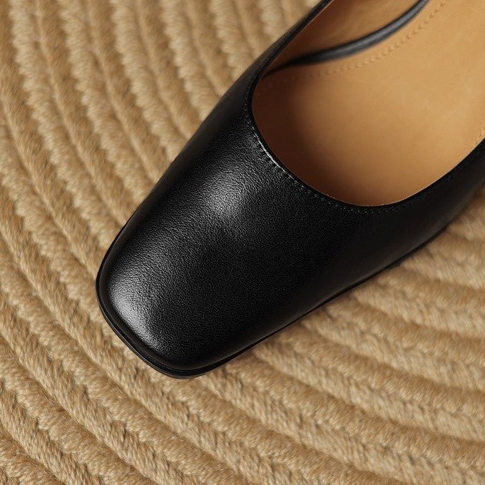 Oriel Leather Square Toe Pumps