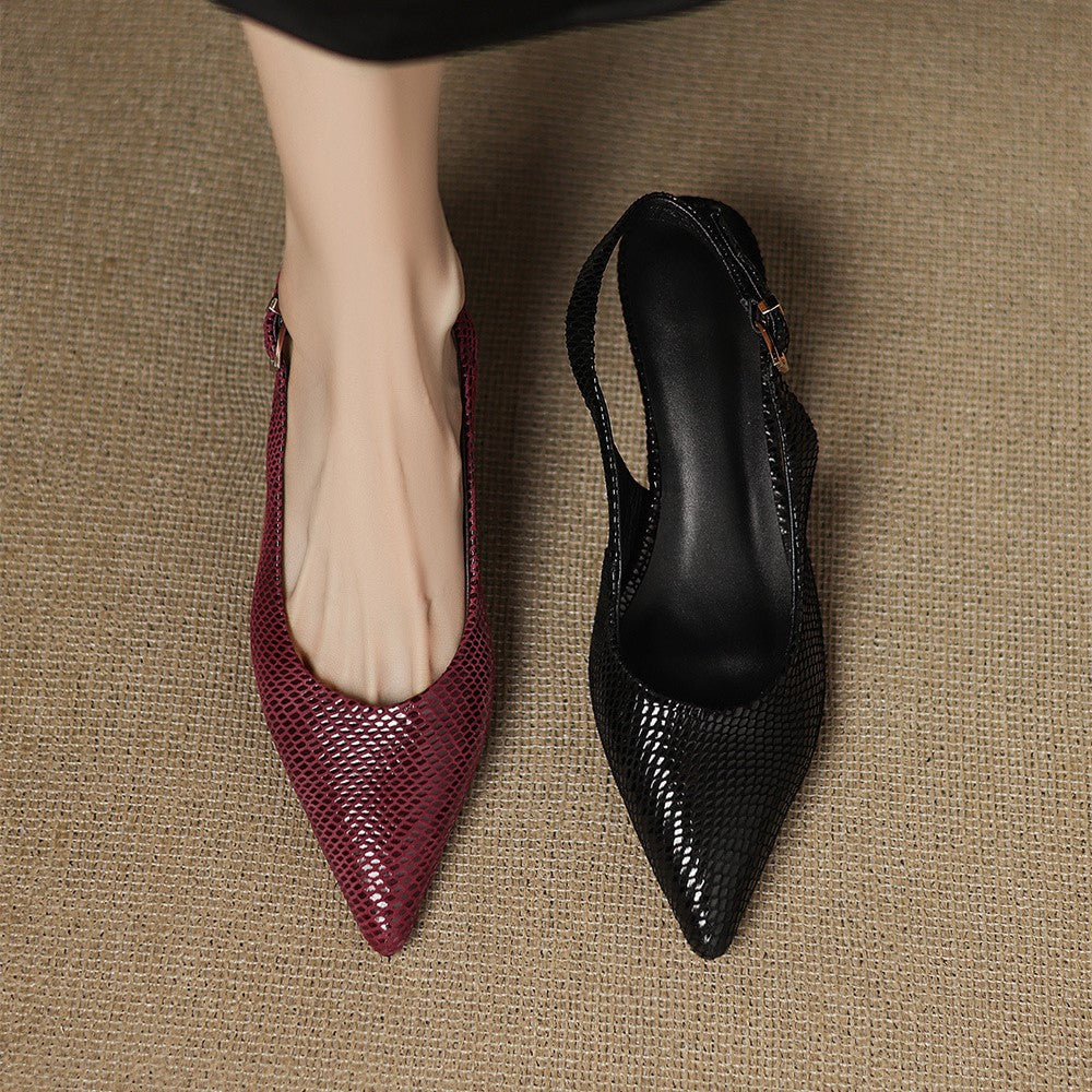 Céliane Leather Slingback Heels