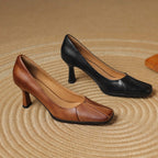 Marisol Leder Pumps mit eckiger Zehenpartie