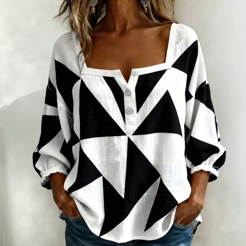 Beatrix | Komfortable Geometrische Bluse