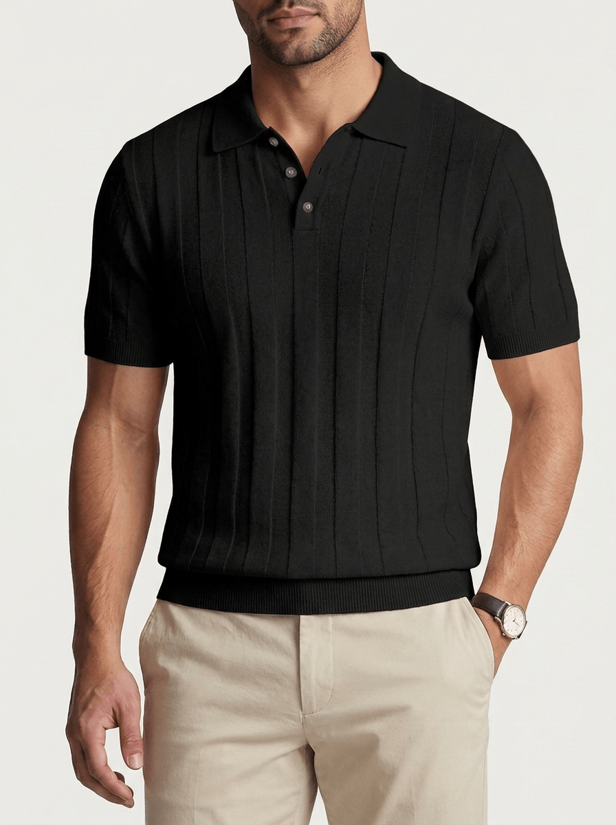 Dante Strick-Polo Shirt - Black