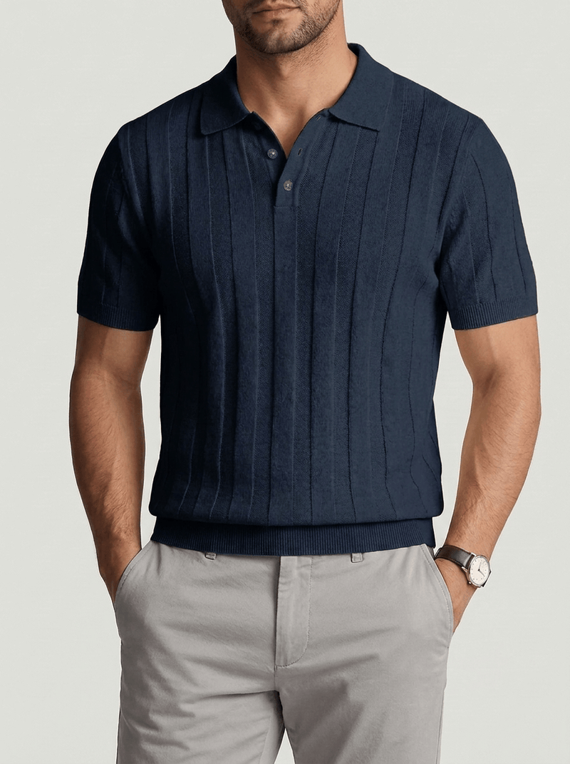 Dante Strick-Polohemd in Marineblau