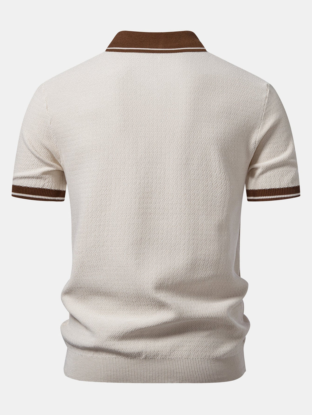 Kontrast-Reißverschluss Strickpolo mit Slim Fit Tapered Hose