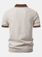 Kontrast-Reißverschluss Strickpolo mit Slim Fit Tapered Hose