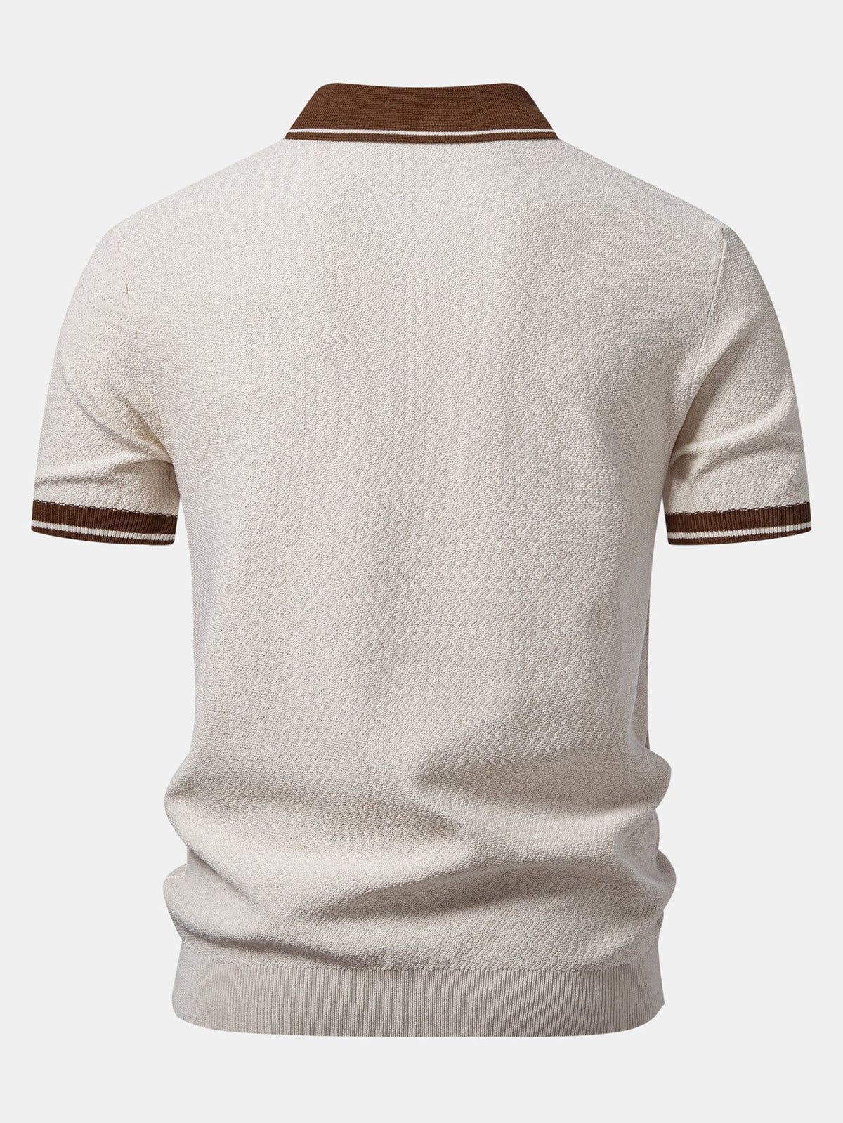 Kontrast-Reißverschluss Strickpolo mit Slim Fit Tapered Hose