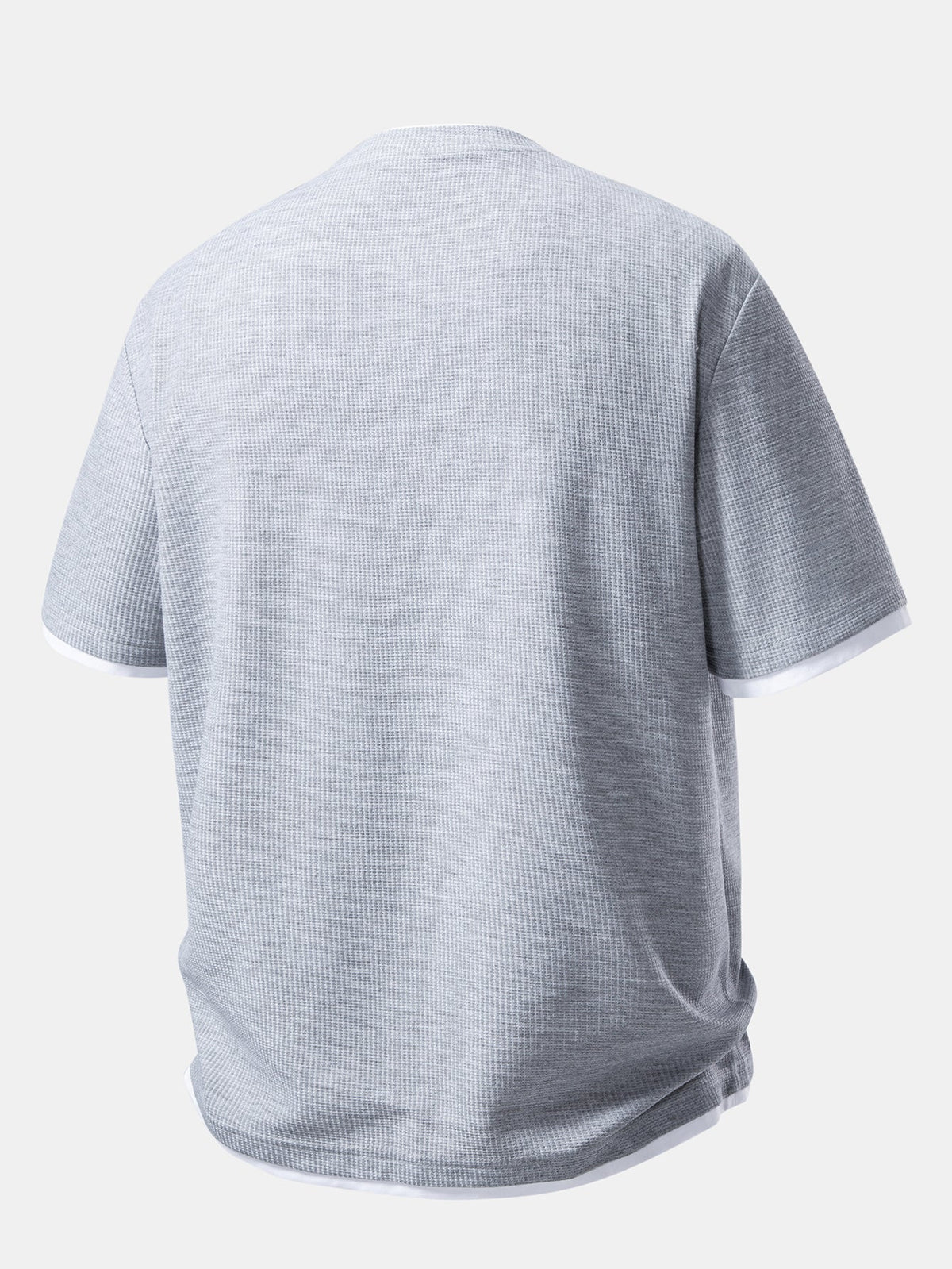 Bequemes 2-in-1 Waffel T-Shirt mit Rundhalsausschnitt und Waffel-Shorts in 7 Zoll