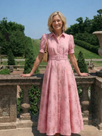 Xanthea | Kurzärmeliges, gebundenes Maxikleid mit floralem Design