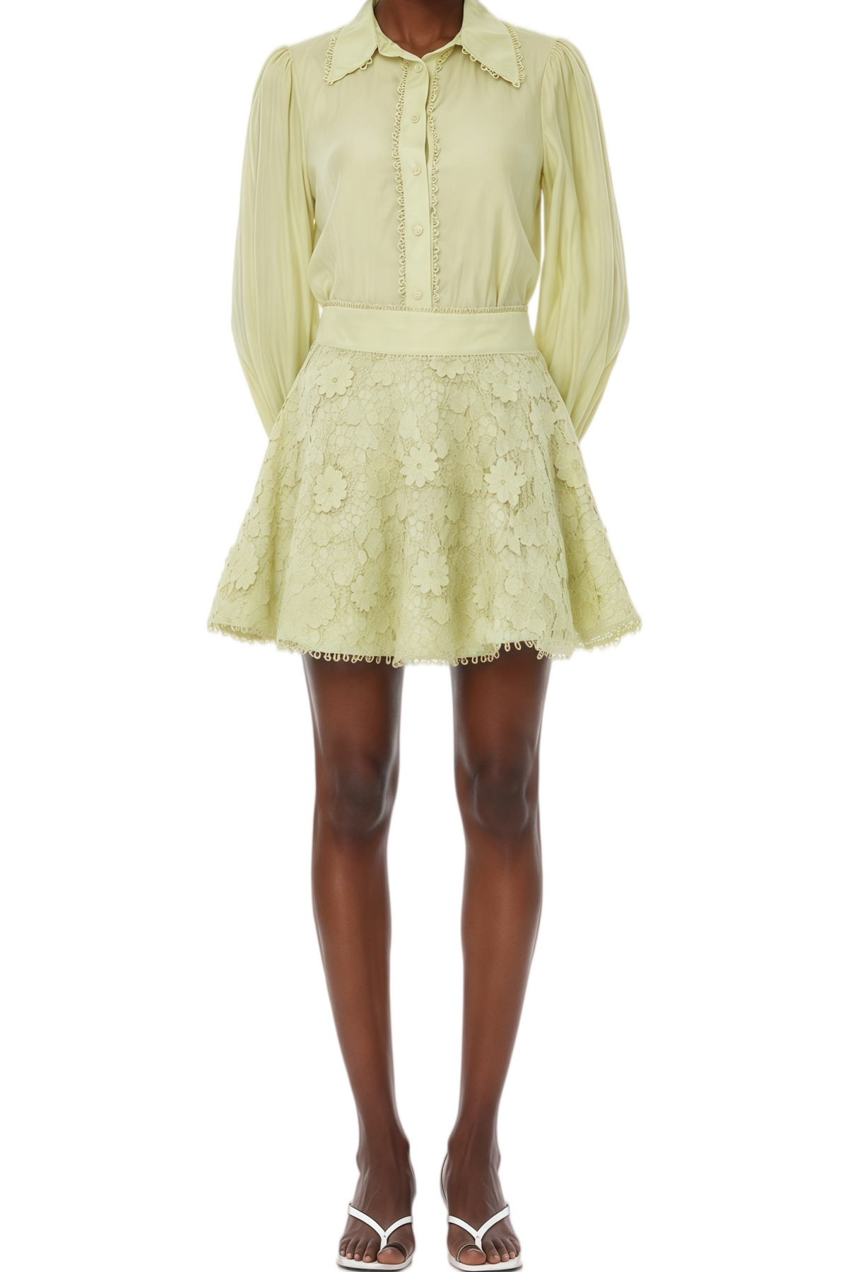 Hélène Floral Embroidered Blouse and Skirt Set