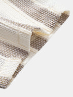 Gestreiftes Hemd mit Textur und Knöpfen sowie Kurzshorts mit Kordelzug – 5"