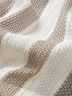Gestreiftes Hemd mit Textur und Knöpfen sowie Kurzshorts mit Kordelzug – 5"