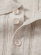 Gestreiftes Leinen-Polo mit Rippstrick und Slim Fit Tapered Hose