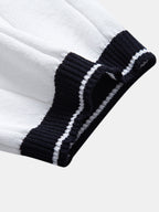 Rippstrick-Polo mit Johnny-Kragen und kontrastierenden Akzenten & figurbetonter tapered Hose