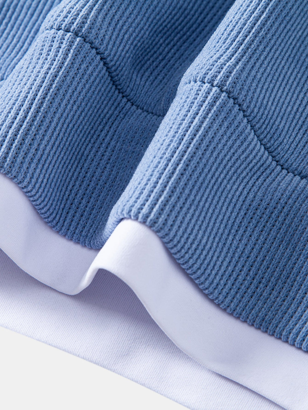 2-in-1 Waffel-Sweatshirt mit Cut-Out-Kragen