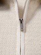 Kontrast-Reißverschluss Strickpolo mit Slim Fit Tapered Hose