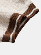 Kontrast-Reißverschluss Strickpolo mit Slim Fit Tapered Hose